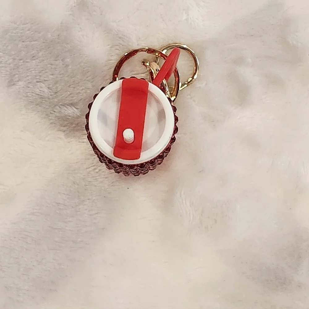 Red Rhinestone Tumbler Keychain Bag Charm